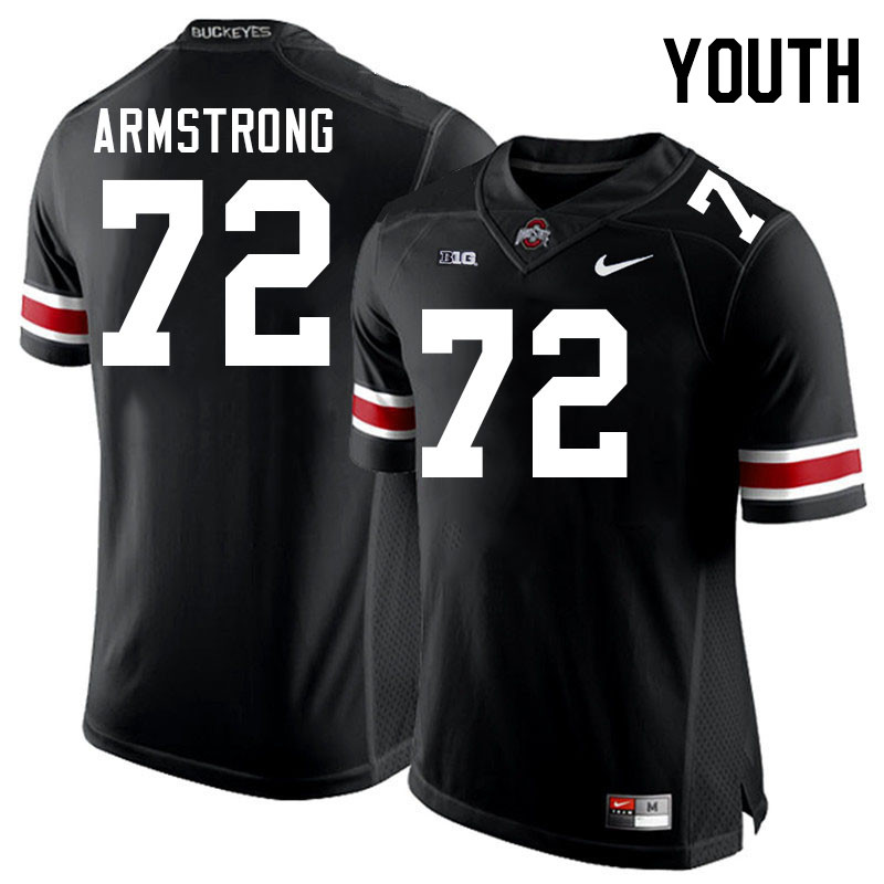 Ohio State Buckeyes Deontae Armstrong Youth #72 Authentic Black College Football Jersey 2404ZHAM3